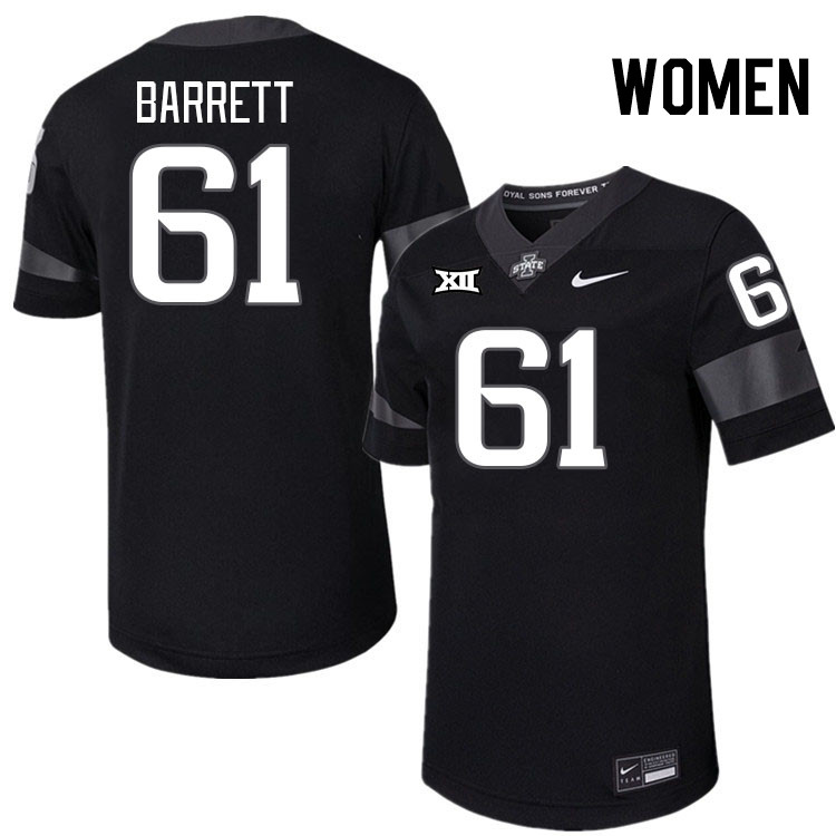 Women #61 Dylan Barrett Iowa State Cyclones College Football Jerseys Stitched-Black